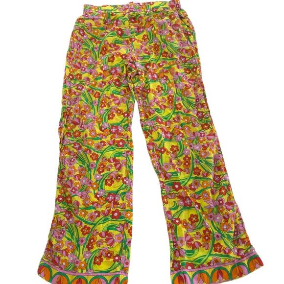 Solid & Striped Pants Womens X Small Yellow Floral Avril Ankle Cotton - Picture 2 of 10